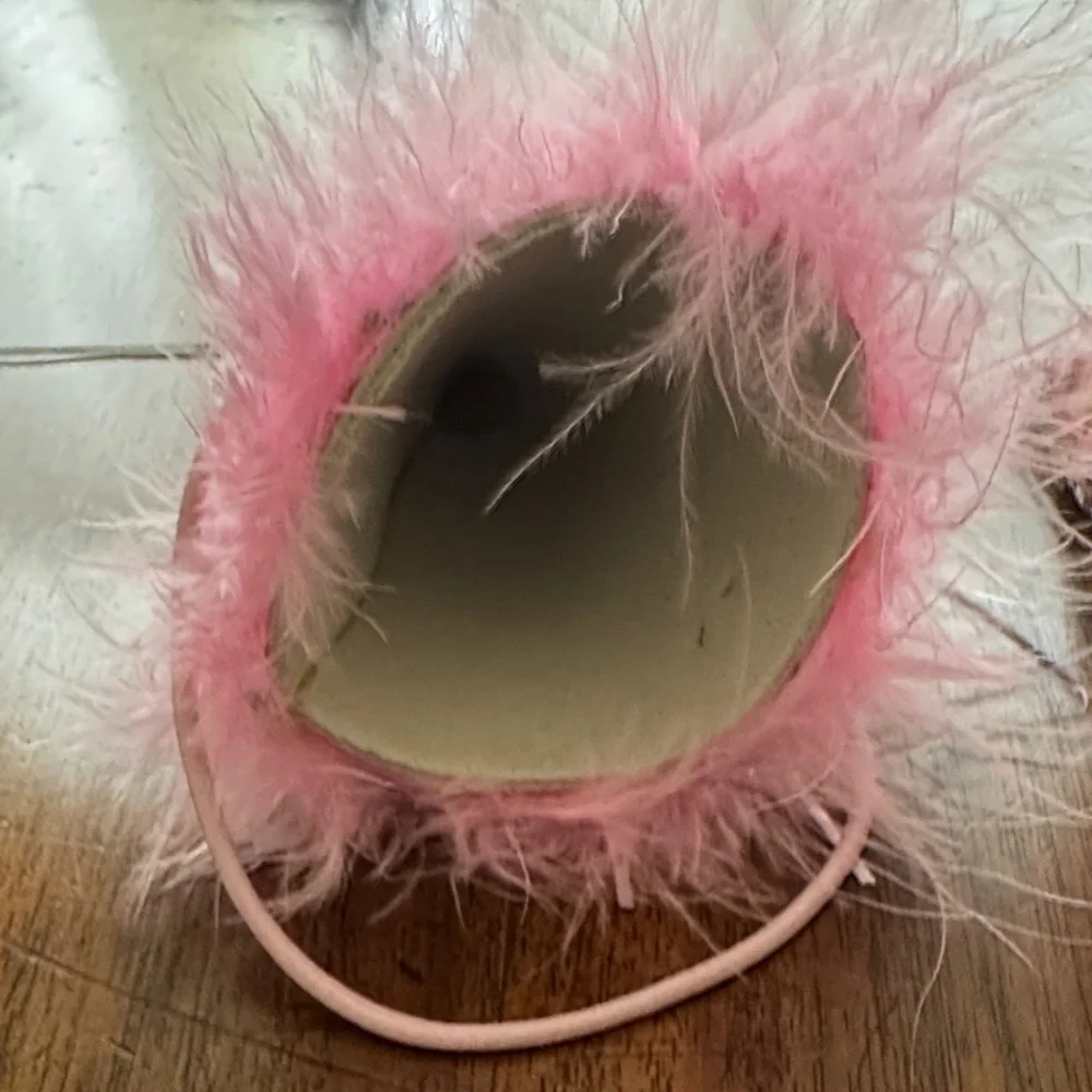 Pink Star Party Hats with Feathers for a Dog Party or Halloween